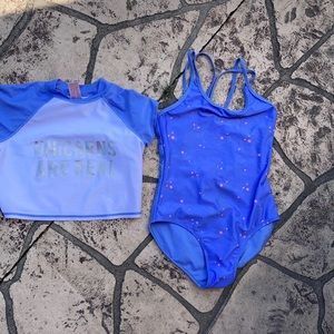 One piece with cropped rash guard